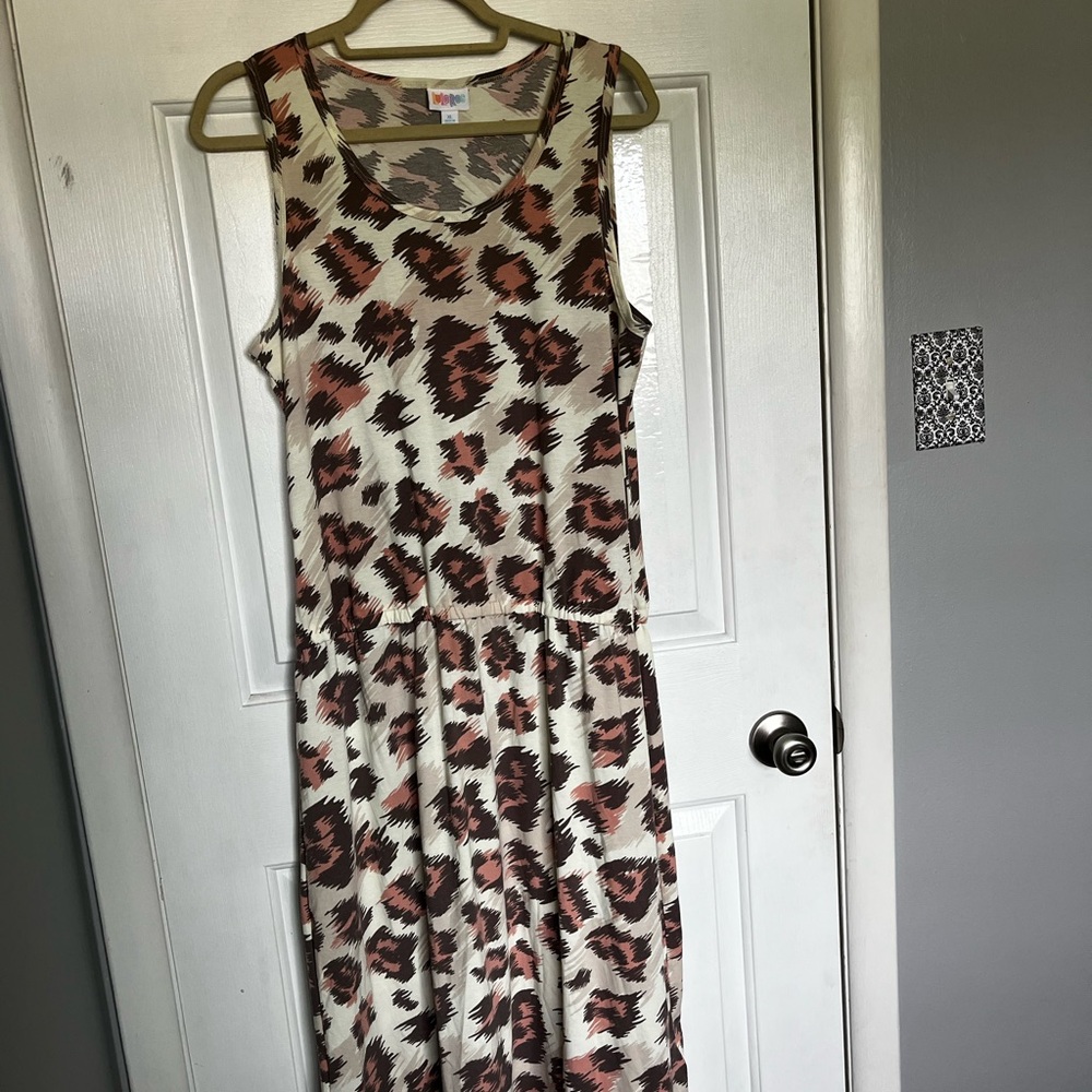 LuLaRoe Abstract Print Top in Pink and Brown